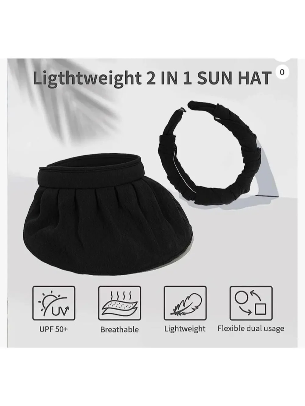 Ladies women summer sun visor beach hat Brand New Black